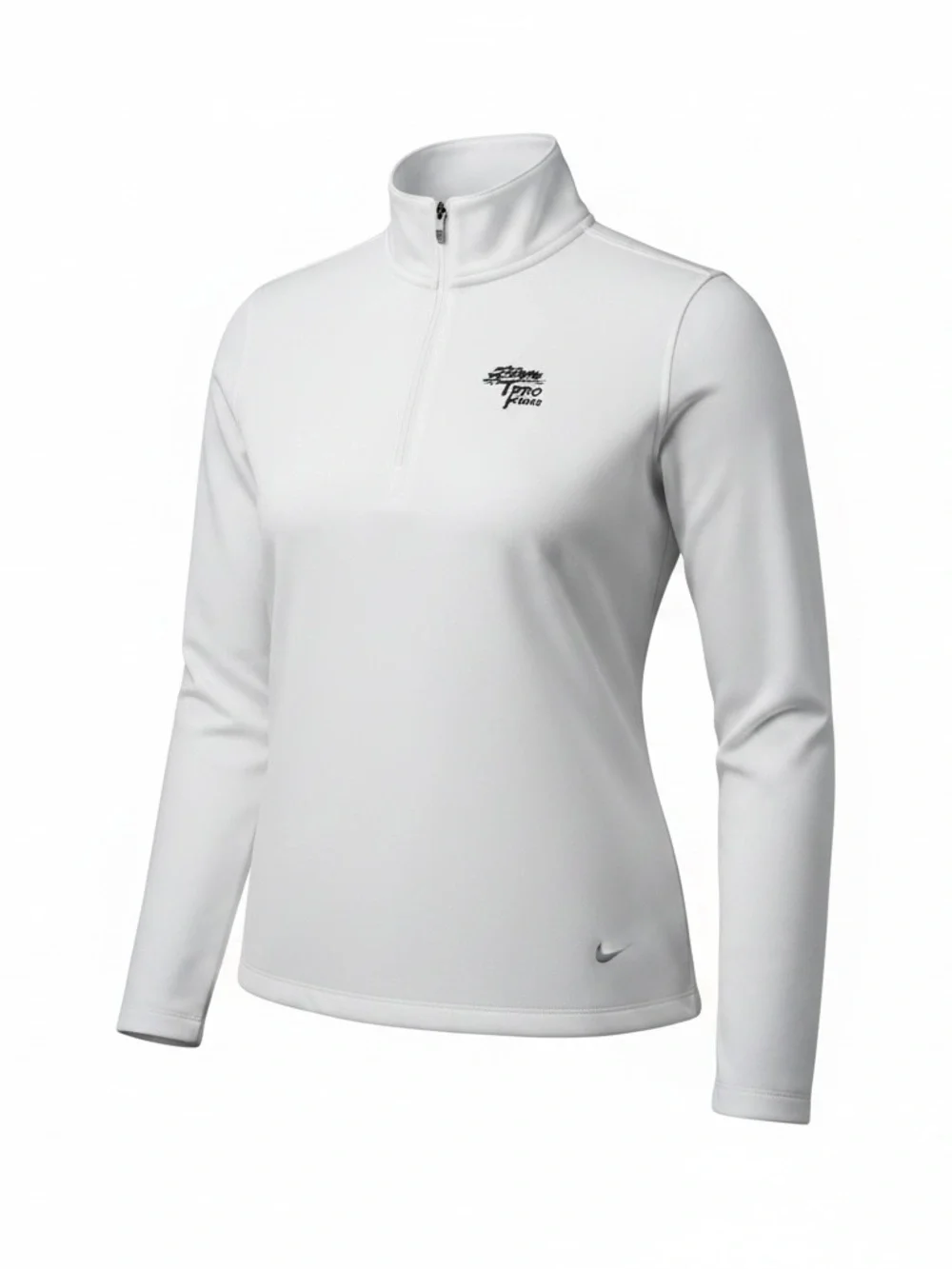 Nike Women’s White Torrey Pines Quarter-Zip Mock Neck Pullover